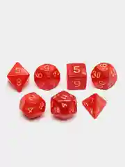 Красный игральные кости-дайсы для настольных и ролевых игр, 7 штук в наборе, Dungeons and Dragons