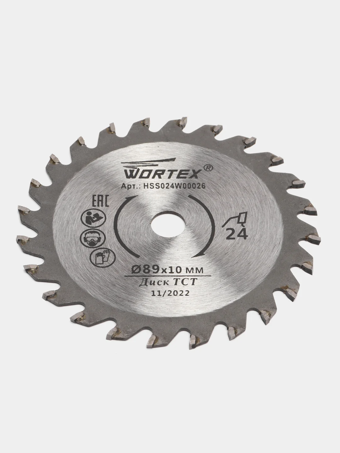 Диск пильный по дереву 89x10 мм 24 зуб. HS S024 W, WORTEX