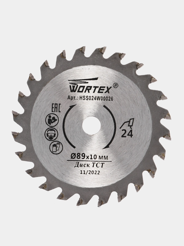 Диск пильный по дереву 89x10 мм 24 зуб. HS S024 W, WORTEX