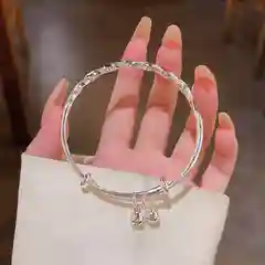 Серый металлик браслет женский, бижутерия, серебро