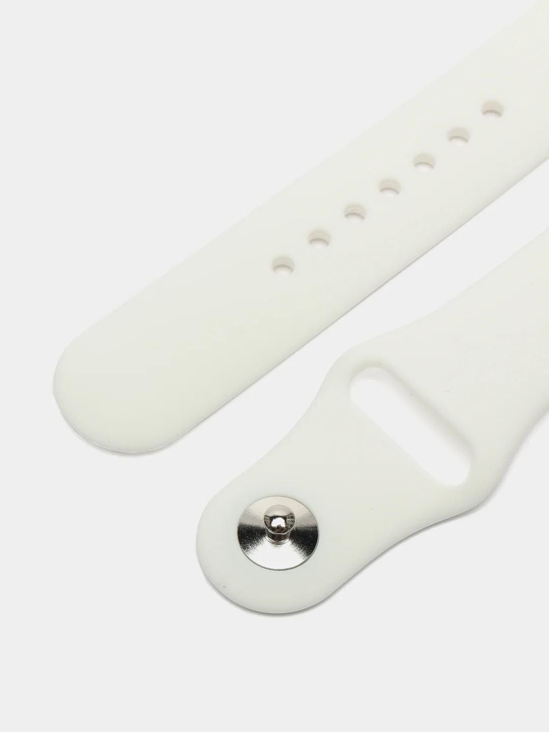 Белый ремешок для Apple Watch 3, 4, 5, 6, SE, 7, 8, ultra, силиконовый