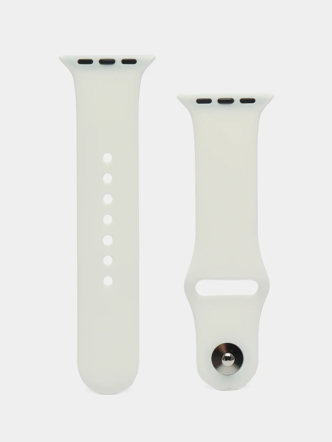 Белый ремешок для Apple Watch 3, 4, 5, 6, SE, 7, 8, ultra, силиконовый