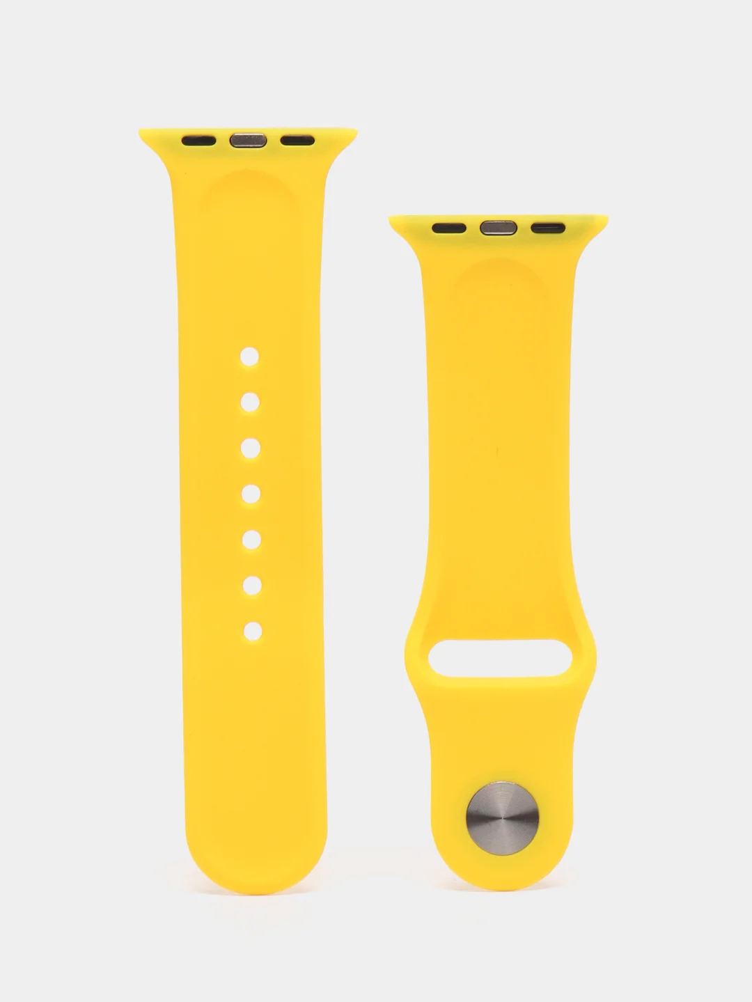 Желтый ремешок для Apple Watch 3, 4, 5, 6, SE, 7, 8, ultra, силиконовый