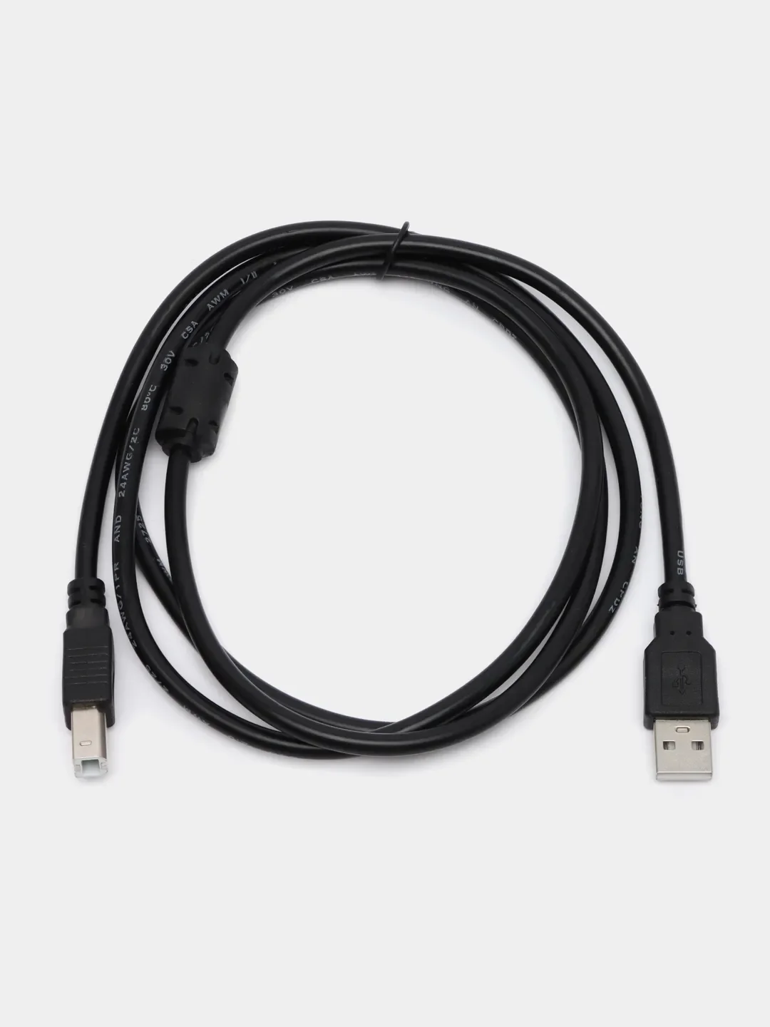 Черный кабель провод для принтера, сканера USB BM (шт)-АM (шт) USB 2.0, МФУ, 1,5 м шнур