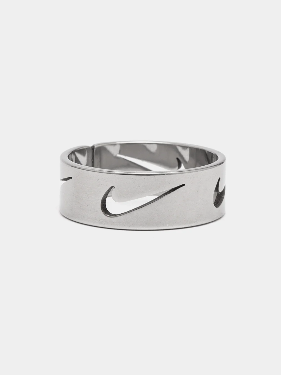 Серебряный кольцо с логотипом "Nike", унисекс, регулируемое, 17 мм