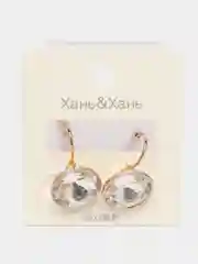 Золотой женские серьги с кристаллами Swarovski