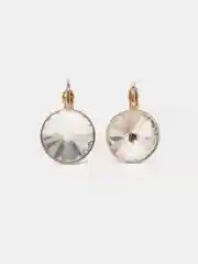Золотой женские серьги с кристаллами Swarovski