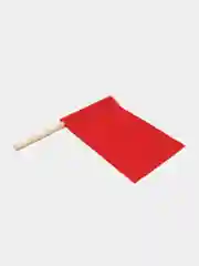 Алый флажок сигнальный на деревянной палочке