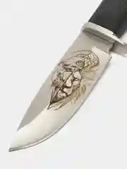 Нож с лазерной гравировкой, из нержавеющей стали, для охоты и рыбалки
