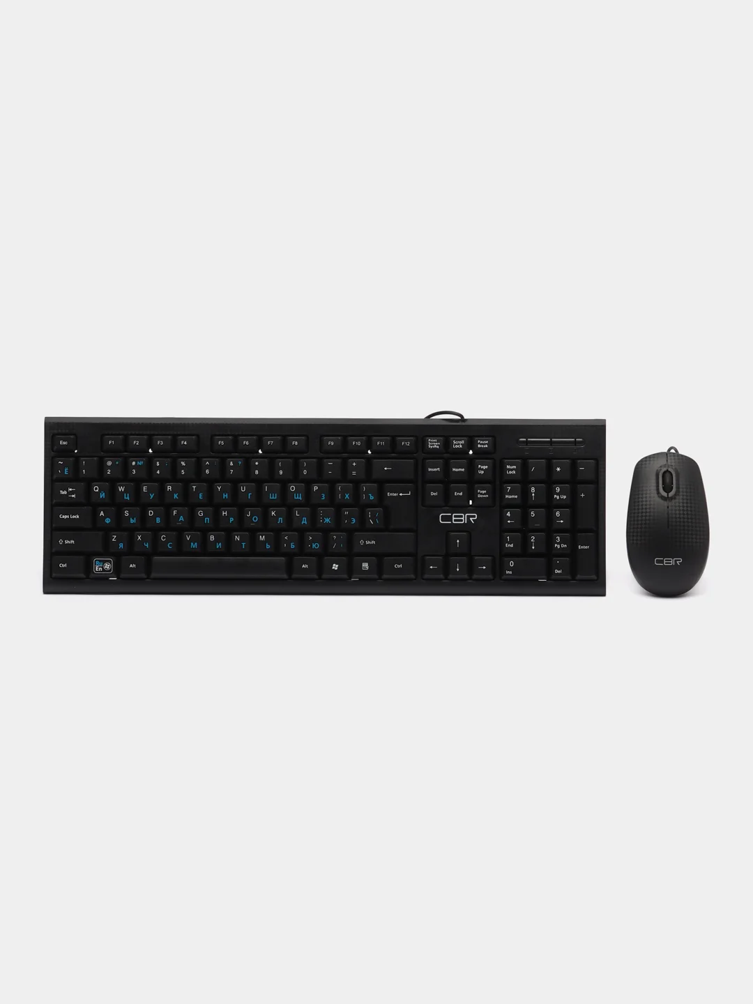Черный офисный набор CBR KB SET 711 Carbon: клавиатура и компьютерная мышь