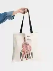 Светло-бежевый сумка женская "Подарок маме", шоппер