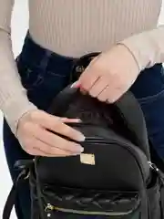 Черный рюкзак женский, кожаный