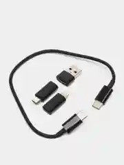 Набор для зарядки телефона 3 в 1, универсальный, с разъёмами lightning MicroUSB Type-c