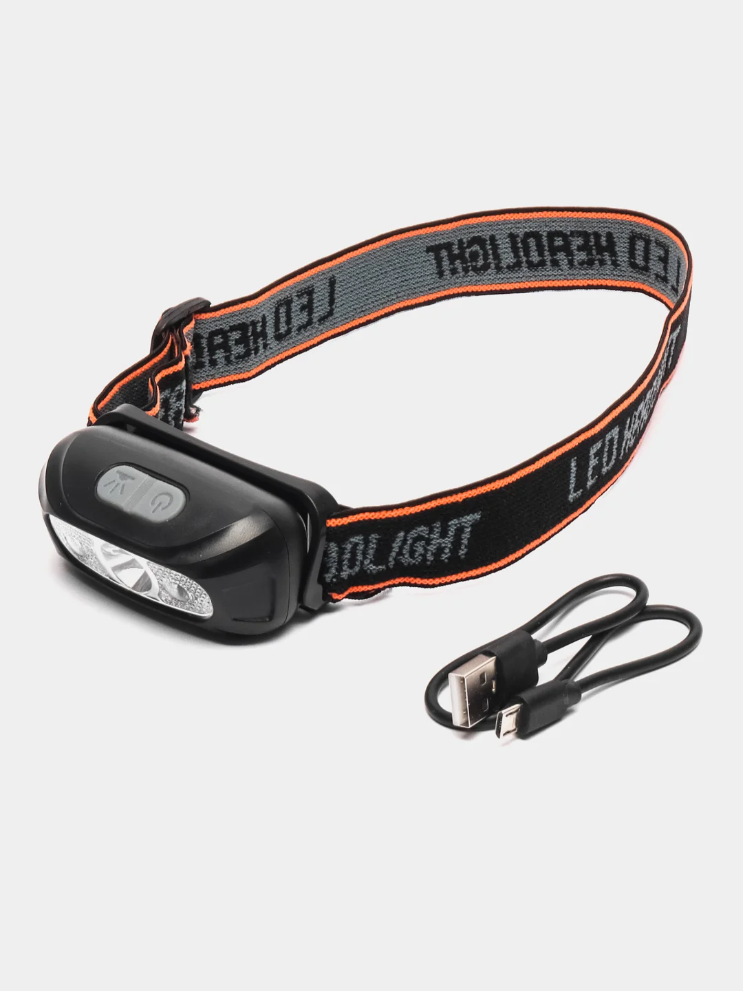 Фонарь налобный с USB и датчиком движения