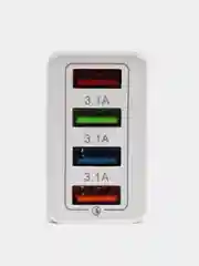 Белый зарядное устройство для телефона, 4 USB, адаптер для смартфона, блок питания сетевой
