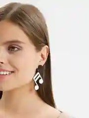 Серьги "Ноты", цвет белый