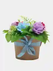 Лазурный букет из мыльных цветов и ягод, подарочный набор"Букет ",подарок учителю,коллеге