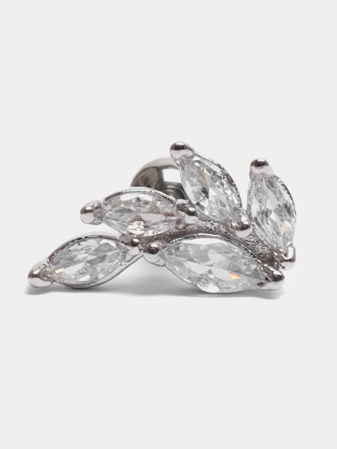 Светло-синий микросерьга ( пирсинг ) "Silver" со стержнем из нержавеющей стали