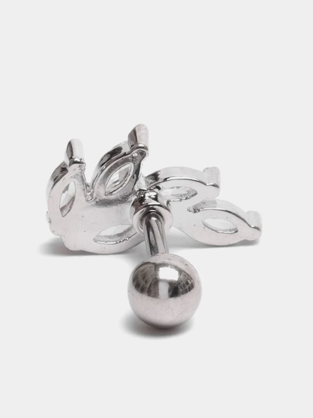 Светло-синий микросерьга ( пирсинг ) "Silver" со стержнем из нержавеющей стали