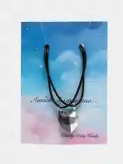 Серый металлик парные кулоны, с магнитом "Сердце"