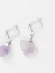 Серьги с натуральным кристалом Аметистом