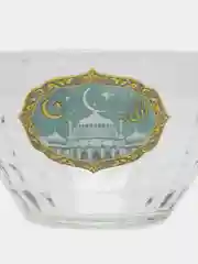 Бирюзовый салатник "Мечеть", стеклянный, 300 мл, 1000 мл, 1700 мл, миска, блюдо, тарелка
