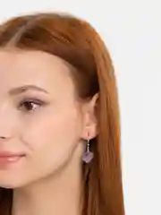 Серьги с натуральным кристалом Аметистом