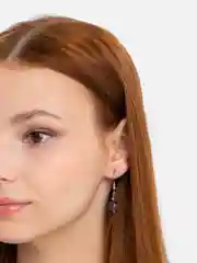 Аметистовый серьги с натуральными камнями Агат, Аметист, Аквамарин