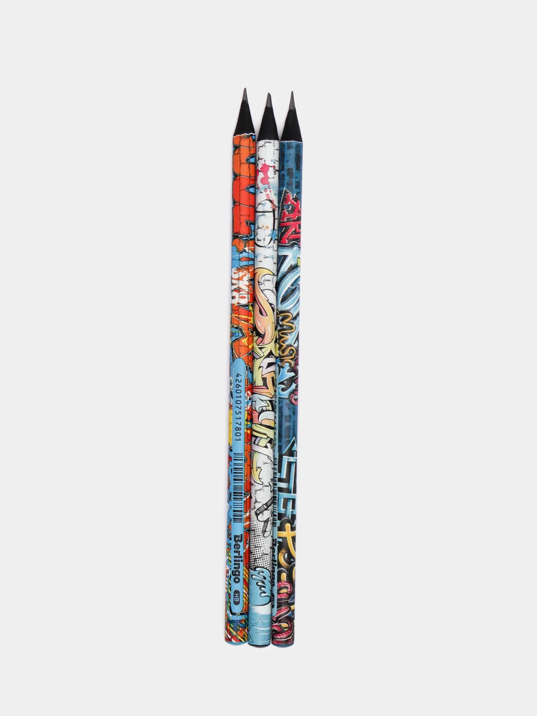 Набор карандашей BERLINGO чернографитных StreetArt, 3 шт, HB