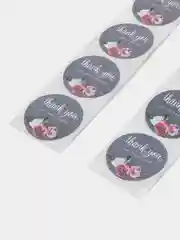 Серый набор наклеек с надписью "Thank you", "Спасибо"