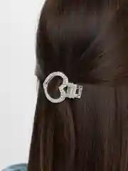 Серебряный заколка-зажим для фиксации волос