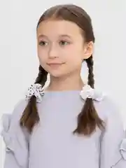 Белый резинки шелковые для волос 2штуки