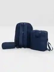 Синий рюкзак школьный, подростковый , в институт, портфель "InStyle", комплект 3 в 1