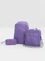 Фиолетовый рюкзак школьный, подростковый , в институт, портфель "InStyle", комплект 3 в 1