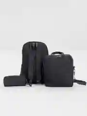 Черный рюкзак школьный, подростковый , в институт, портфель "InStyle", комплект 3 в 1