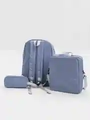 Голубой рюкзак школьный, подростковый , в институт, портфель "InStyle", комплект 3 в 1