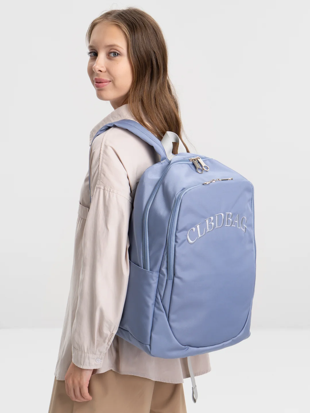 Голубой рюкзак школьный, подростковый , в институт, портфель "InStyle", комплект 3 в 1
