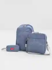 Голубой рюкзак школьный, подростковый , в институт, портфель "InStyle", комплект 3 в 1