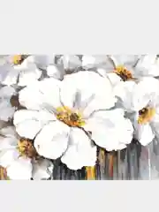 Картина по номерам на холсте, 50 x 40, Белые стильные цветы