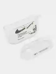 Молочный чехол наушники airpods pro, чехол airpods pro 2, чехол airpods 3, прозрачный, c логотипом nike