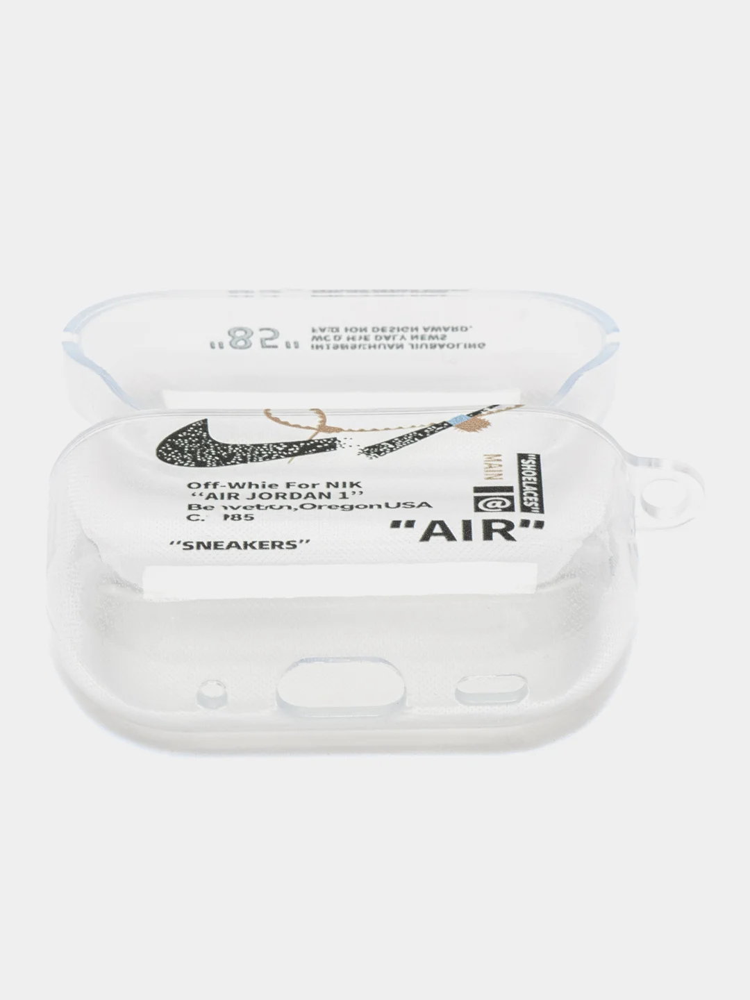 Молочный чехол наушники airpods pro, чехол airpods pro 2, чехол airpods 3, прозрачный, c логотипом nike