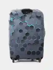 Темно-синий чехол для чемодана Art moments, дизайн Black Hexagon, размер 75 х 85 см