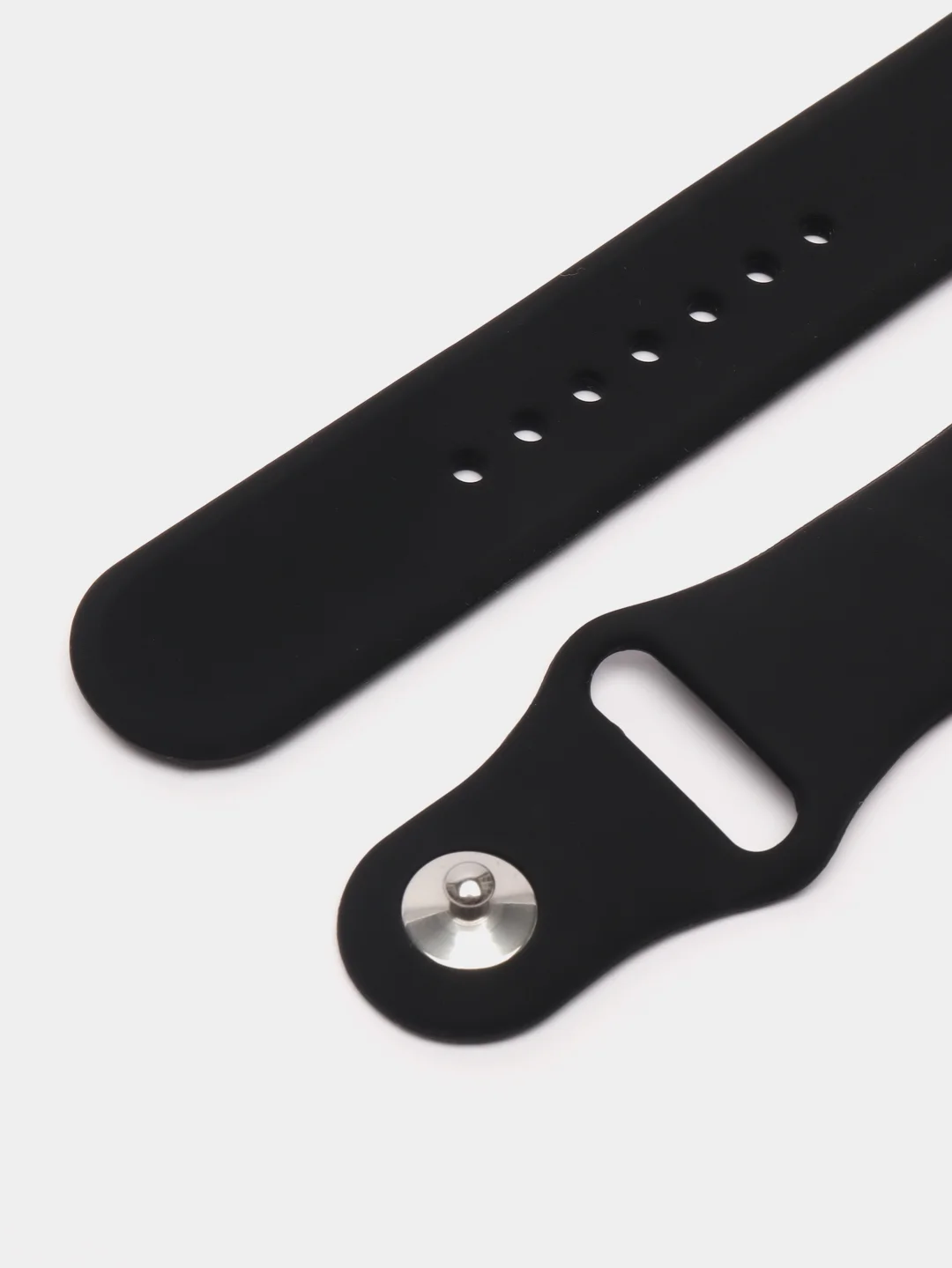 Черный ремешок для Apple Watch 3, 4, 5, 6, SE, 7, 8, ultra, силиконовый