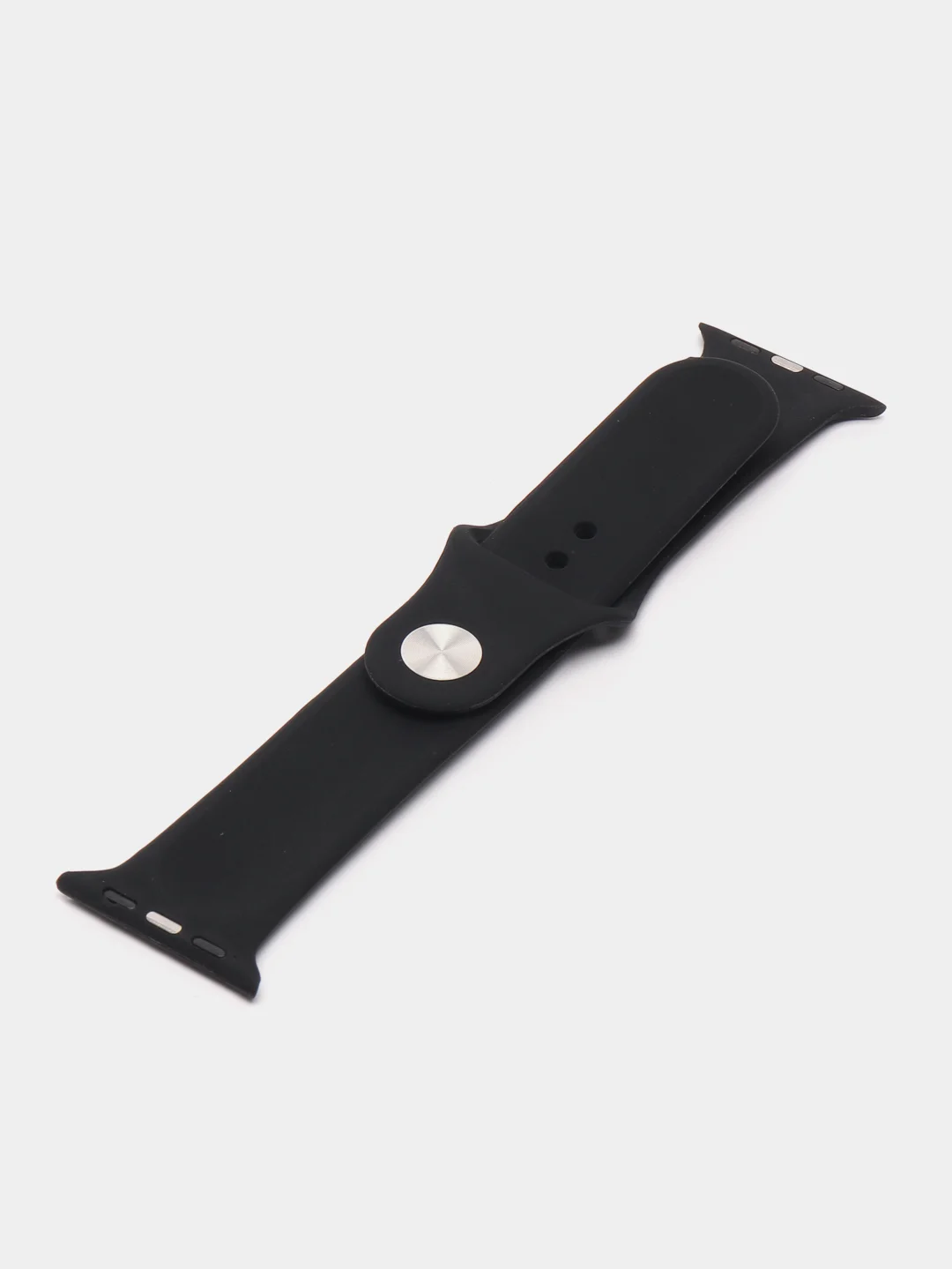 Черный ремешок для Apple Watch 3, 4, 5, 6, SE, 7, 8, ultra, силиконовый