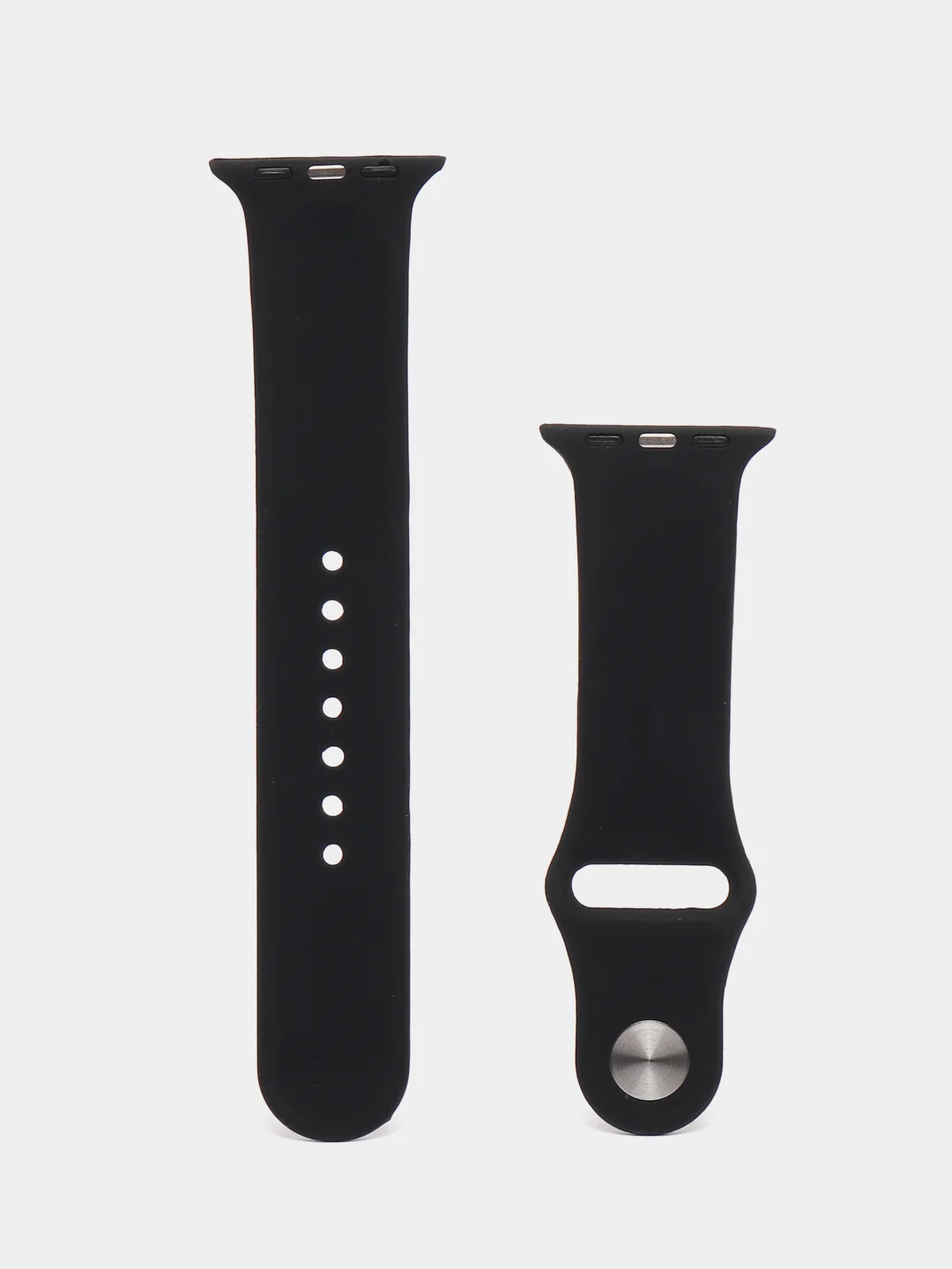 Черный ремешок для Apple Watch 3, 4, 5, 6, SE, 7, 8, ultra, силиконовый