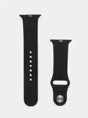 Черный ремешок для Apple Watch 3, 4, 5, 6, SE, 7, 8, ultra, силиконовый