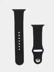 Черный ремешок для Apple Watch 3, 4, 5, 6, SE, 7, 8, ultra, силиконовый