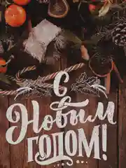 Коричневый пакет новогодний "С Новым Годом!", 22см*12см*27см