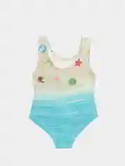Бирюзовый купальник для девочки, слитный