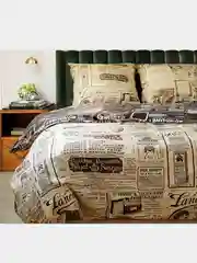 Постельное белье на резинке 2 сп /евро / семейный Бязь ivSubelIa Новости, 70x70